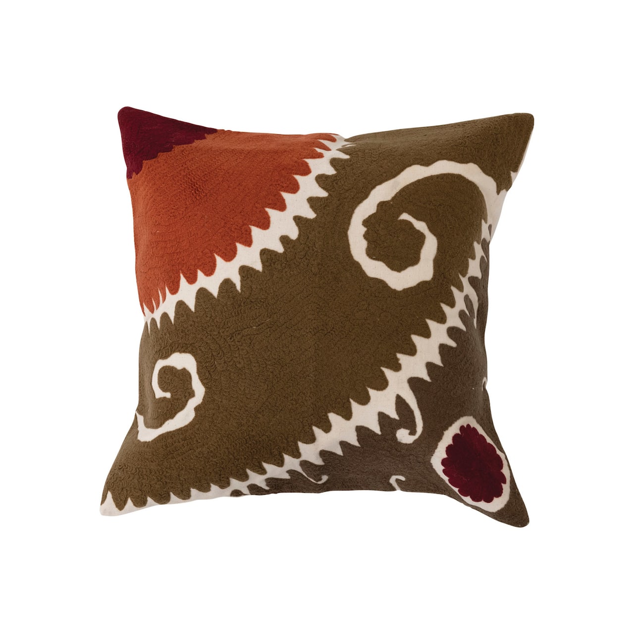 Hello Honey® Multicolor Suzani Embroidered Cotton Pillow